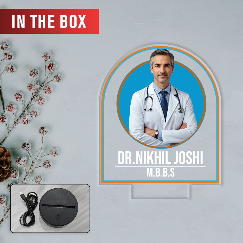 Personalized Doctor LED Night Lamp with Multicolored Light Thankyou Gift for Doctor Appreciation Gift for Doctor Clinic & Hospital Decor Light (Doctor Lamp)